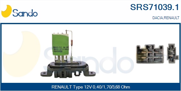 Resistenza, ventilatore abitacolo SANDO SRS71039.1