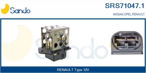 Resistore addizionale, elettromotore-ventola radiatore SANDO SRS71047.1