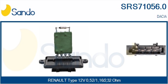 Resistenza, ventilatore abitacolo SANDO SRS71056.0