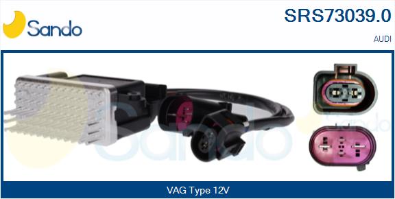 Resistore addizionale, elettromotore-ventola radiatore SANDO SRS73039.0