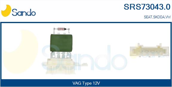Resistenza, ventilatore abitacolo SANDO SRS73043.0