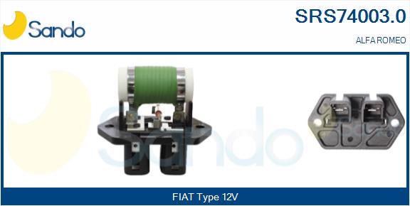 Resistore addizionale, elettromotore-ventola radiatore SANDO SRS74003.0