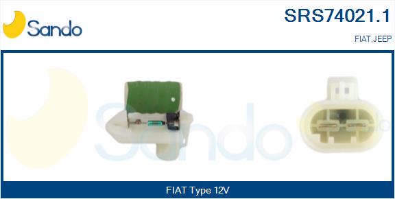 Resistore addizionale, elettromotore-ventola radiatore SANDO SRS74021.1