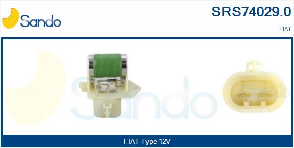 Resistore addizionale, elettromotore-ventola radiatore SANDO SRS74029.0