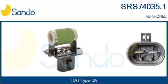 Resistore addizionale, elettromotore-ventola radiatore SANDO SRS74035.1
