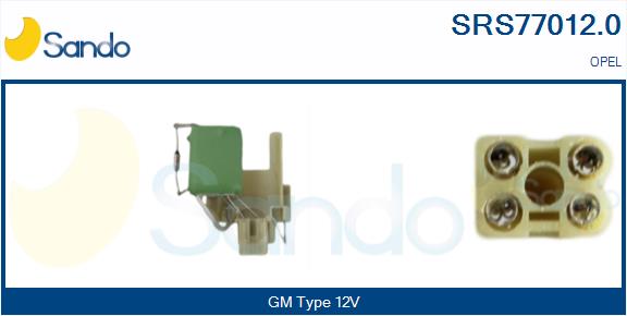 Resistore addizionale, elettromotore-ventola radiatore SANDO SRS77012.0