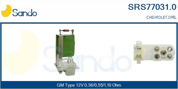 Resistenza, ventilatore abitacolo SANDO SRS77031.0