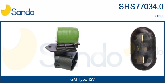 Resistore addizionale, elettromotore-ventola radiatore SANDO SRS77034.0