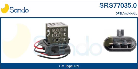 Resistore addizionale, elettromotore-ventola radiatore SANDO SRS77035.0