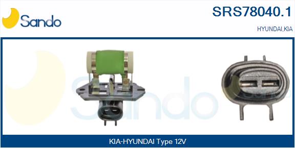 Resistore addizionale, elettromotore-ventola radiatore SANDO SRS78040.1