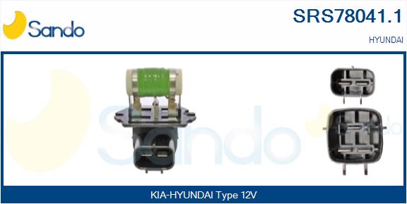 Resistore addizionale, elettromotore-ventola radiatore SANDO SRS78041.1