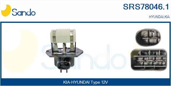 Resistore addizionale, elettromotore-ventola radiatore SANDO SRS78046.1