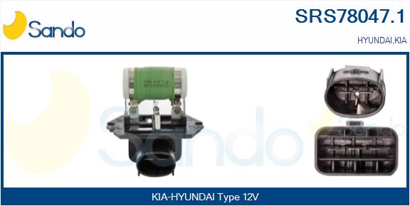 Resistore addizionale, elettromotore-ventola radiatore SANDO SRS78047.1