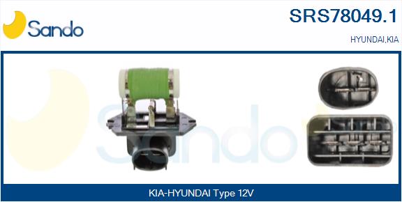 Resistore addizionale, elettromotore-ventola radiatore SANDO SRS78049.1