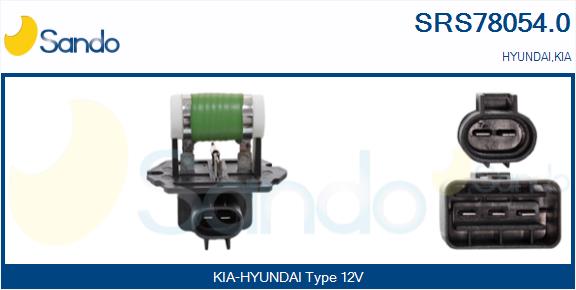Resistore addizionale, elettromotore-ventola radiatore SANDO SRS78054.0