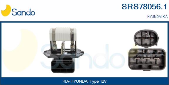 Resistore addizionale, elettromotore-ventola radiatore SANDO SRS78056.1
