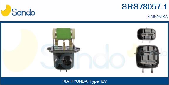 Resistore addizionale, elettromotore-ventola radiatore SANDO SRS78057.1