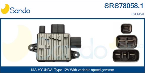 Resistore addizionale, elettromotore-ventola radiatore SANDO SRS78058.1