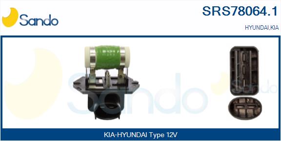 Resistore addizionale, elettromotore-ventola radiatore SANDO SRS78064.1