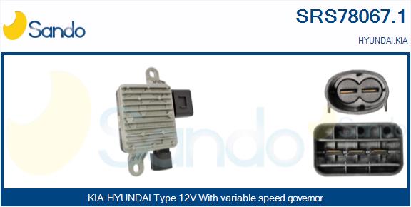 Resistore addizionale, elettromotore-ventola radiatore SANDO SRS78067.1