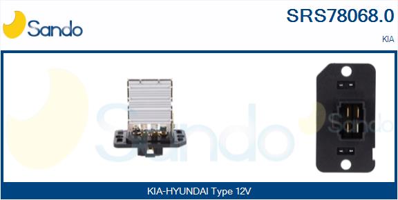 Resistore addizionale, elettromotore-ventola radiatore SANDO SRS78068.0