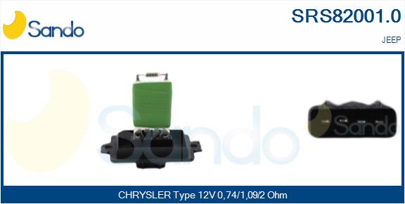 Resistenza, ventilatore abitacolo SANDO SRS82001.0