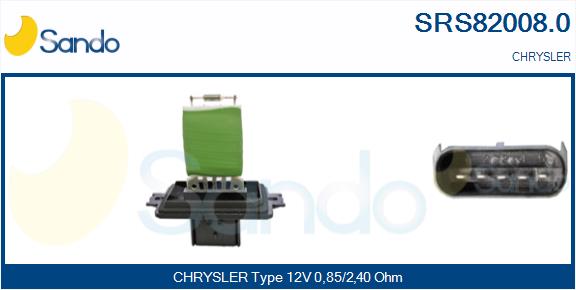 Resistenza, ventilatore abitacolo SANDO SRS82008.0