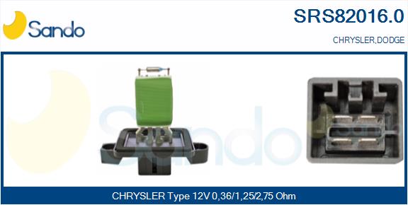Resistenza, ventilatore abitacolo SANDO SRS82016.0