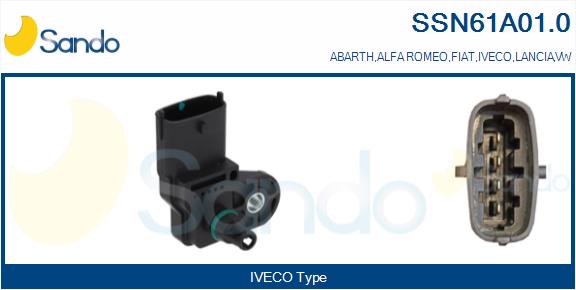 Sensore, pressione collettore d'aspirazione SANDO SSN61A01.0