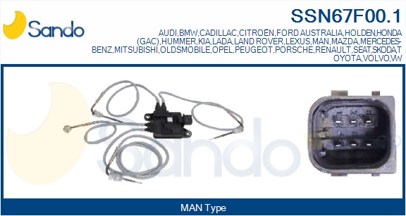 Sensore, temperatura gas scarico SANDO SSN67F00.1