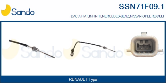 Sensore, temperatura gas scarico SANDO SSN71F09.1