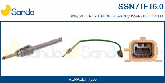 Sensore, temperatura gas scarico SANDO SSN71F16.0
