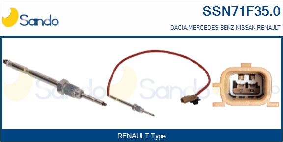 Sensore, temperatura gas scarico SANDO SSN71F35.0