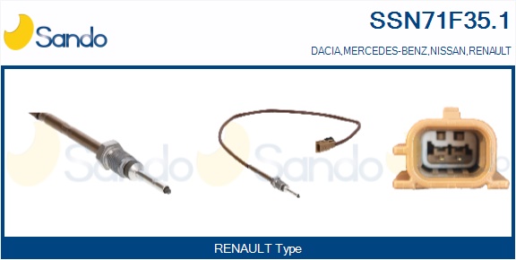 Sensore, temperatura gas scarico SANDO SSN71F35.1