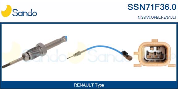 Sensore, temperatura gas scarico SANDO SSN71F36.0