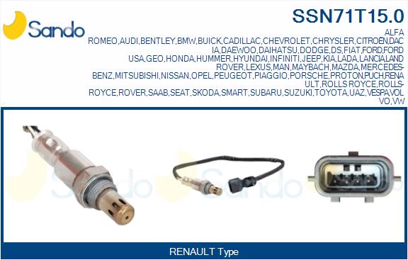 Sonda lambda SANDO SSN71T15.0