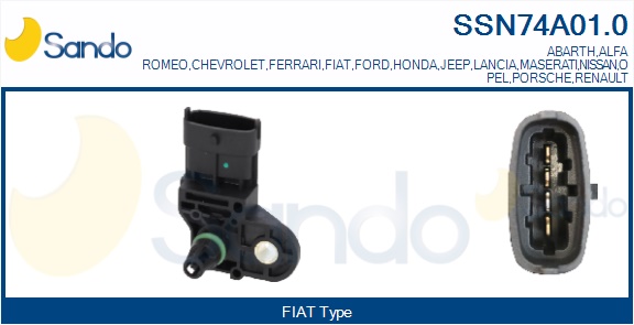 Sensore, pressione collettore d'aspirazione SANDO SSN74A01.0