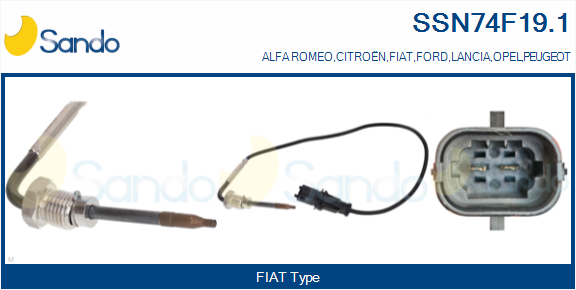 Sensore, temperatura gas scarico SANDO SSN74F19.1