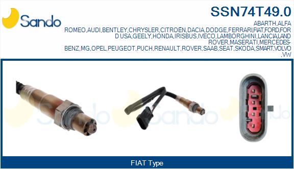 Sonda lambda SANDO SSN74T49.0