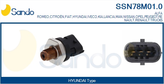 Sensore, pressione carburante SANDO SSN78M01.0