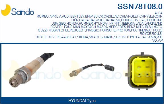 Sonda lambda SANDO SSN78T08.0