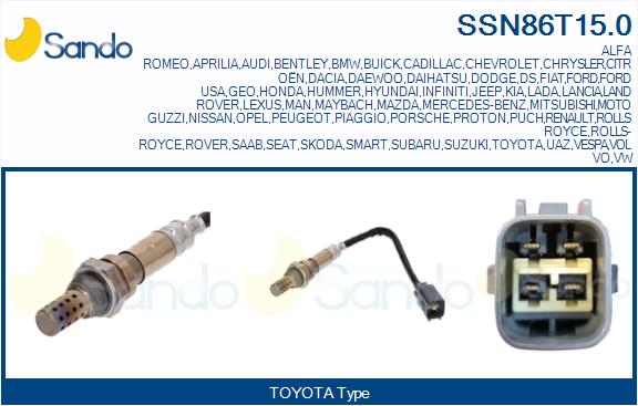 Sonda lambda SANDO SSN86T15.0