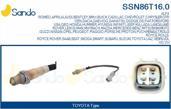 Sonda lambda SANDO SSN86T16.0