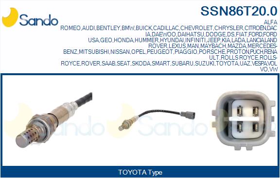 Sonda lambda SANDO SSN86T20.0