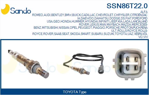Sonda lambda SANDO SSN86T22.0