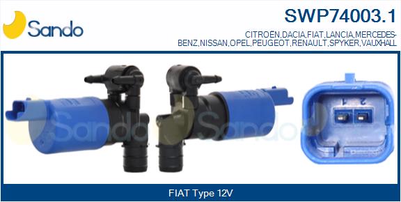 Pompa acqua lavaggio, pulizia cristalli SANDO SWP74003.1