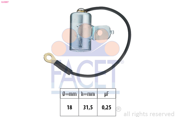 Condensatore, impianto d'accensione FACET 0.0397