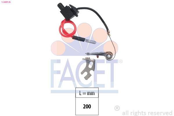 Kit contatti, distributore di accensione FACET 1.3691/6