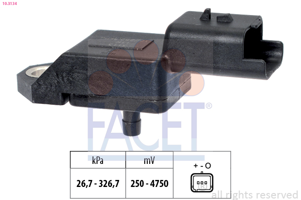 Sensore, pressione gas scarico FACET 10.3134