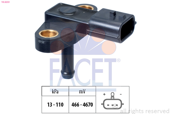 Sensore, pressione gas scarico FACET 10.3233